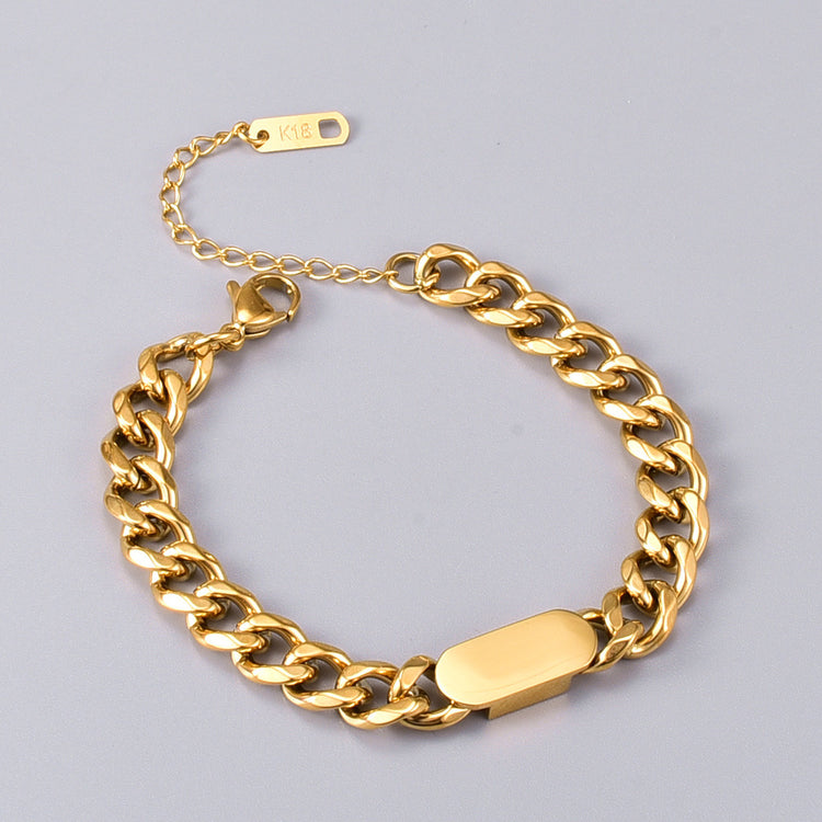 18K Gold Thick Chain Bracelet