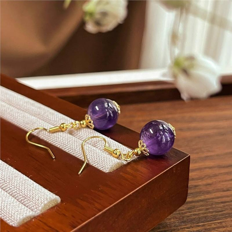 Amethyst agate earrings light luxury drop earrings