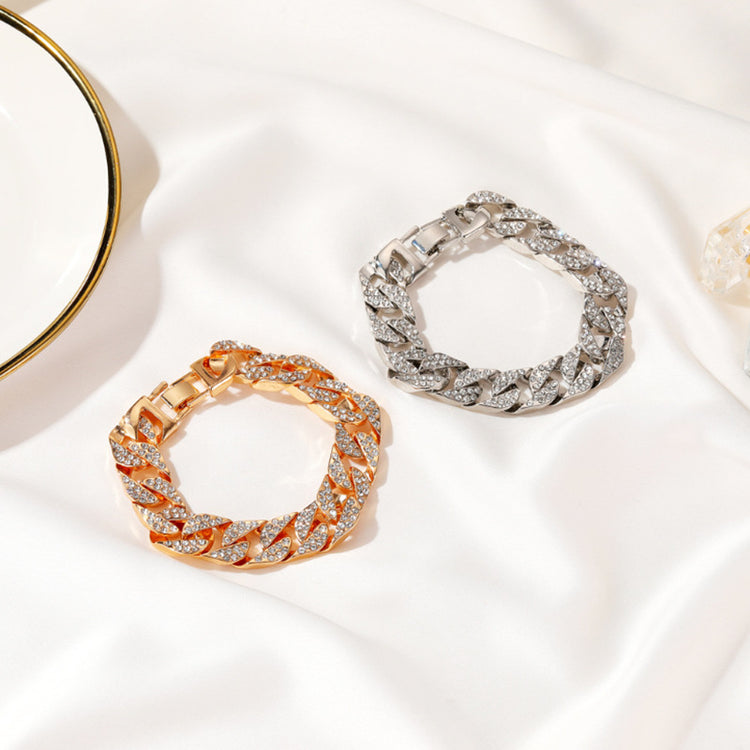 Gold Cuban Link Chain Bracelet luxury fashion jewelry