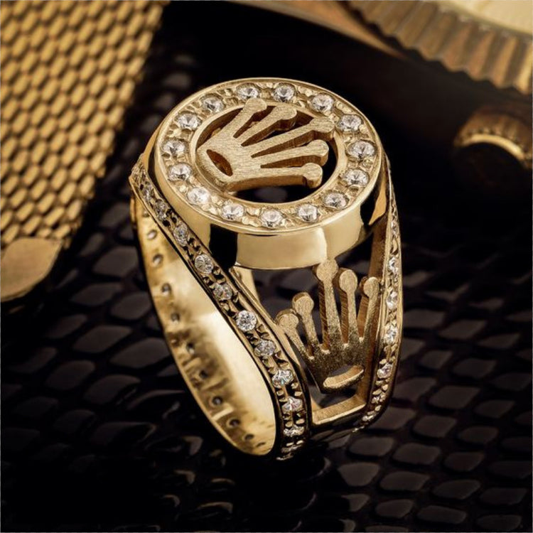 Rose Gold Crown Ring diamond fashion jewelry