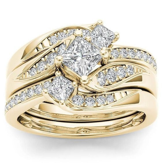 18K Gold Rose Gold Zircon Ring electroplated finish