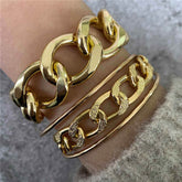 3 piece thick chain bracelet set