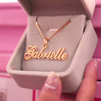 Personalized Name Necklace rose gold jewelry