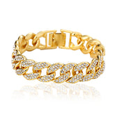 Gold Cuban Link Chain Bracelet crystal jewelry