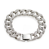 Gold Cuban Link Chain Bracelet rhinestone design