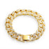 Gold Cuban Link Chain Bracelet rhinestone design