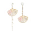 Vintage Chinese Fan Earrings Women&