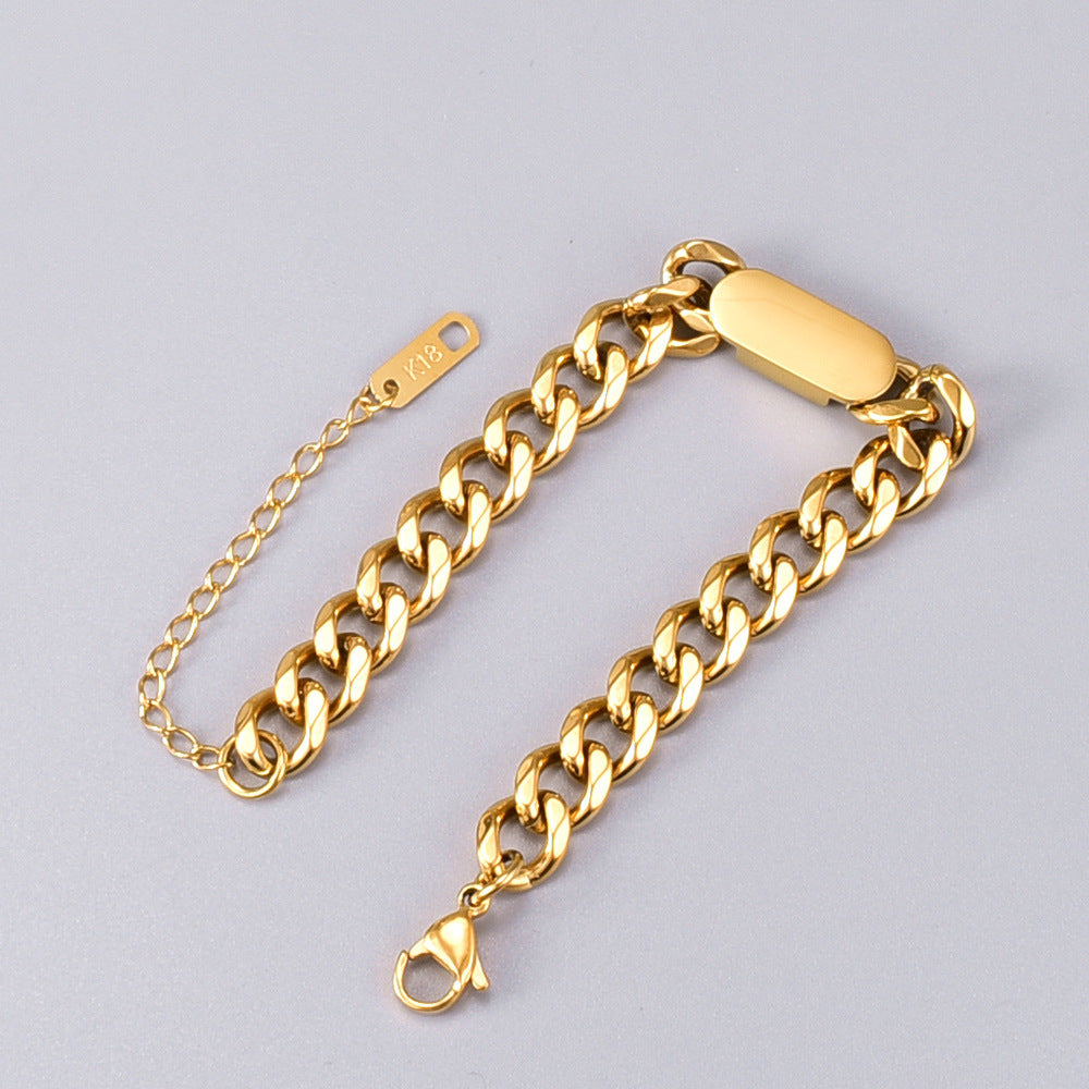 18K Gold Thick Chain Bracelet