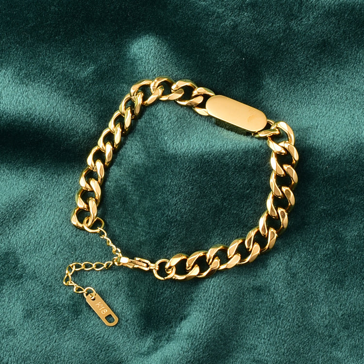 18K Gold Thick Chain Bracelet