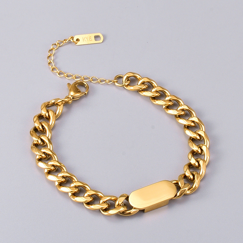 18K Gold Thick Chain Bracelet