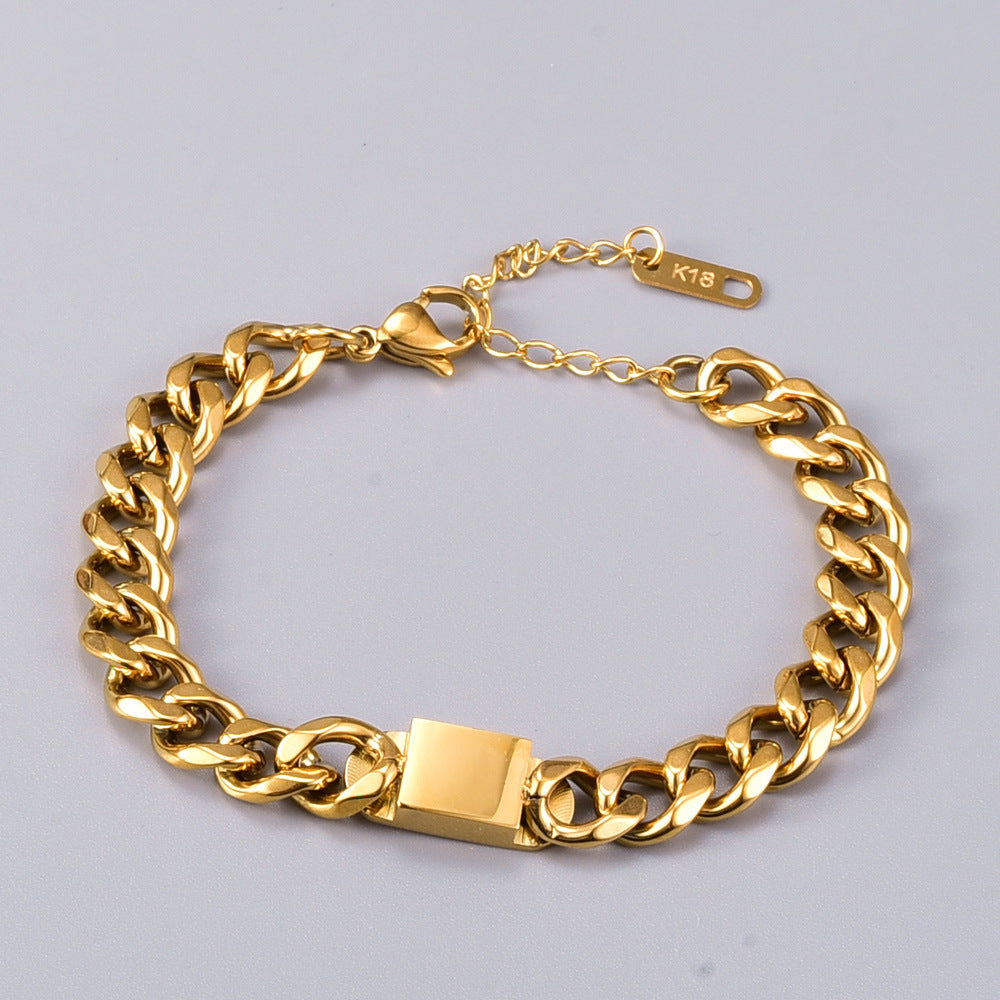 18K Gold Thick Chain Bracelet