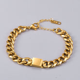 18K Gold Thick Chain Bracelet