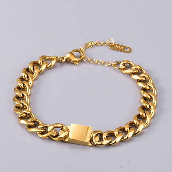 18K Gold Thick Chain Bracelet