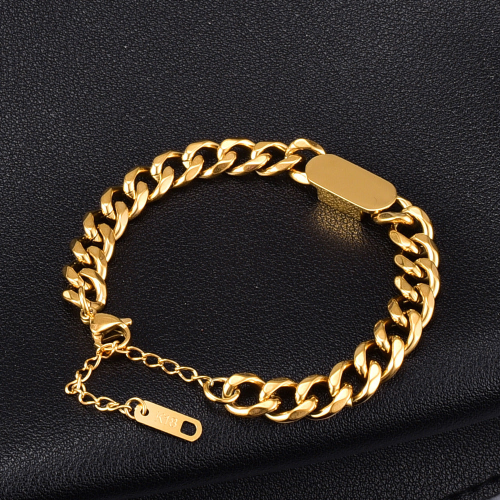 18K Gold Thick Chain Bracelet