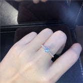 Wedding Ring rose gold gemstone design