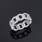 Gold plated chain ring white gold jewelry