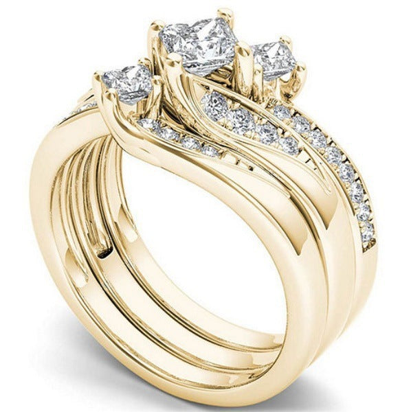 18K Gold Rose Gold Zircon Ring fashion accessory