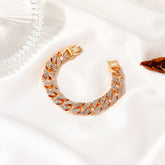 Gold Cuban Link Chain Bracelet crystal jewelry