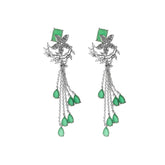 Emerald green gemstone earrings gold-plated luxury jewelry