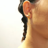 18K Gold Chain Earrings gold plated jewelry