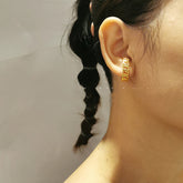 18K Gold Chain Earrings chain detail