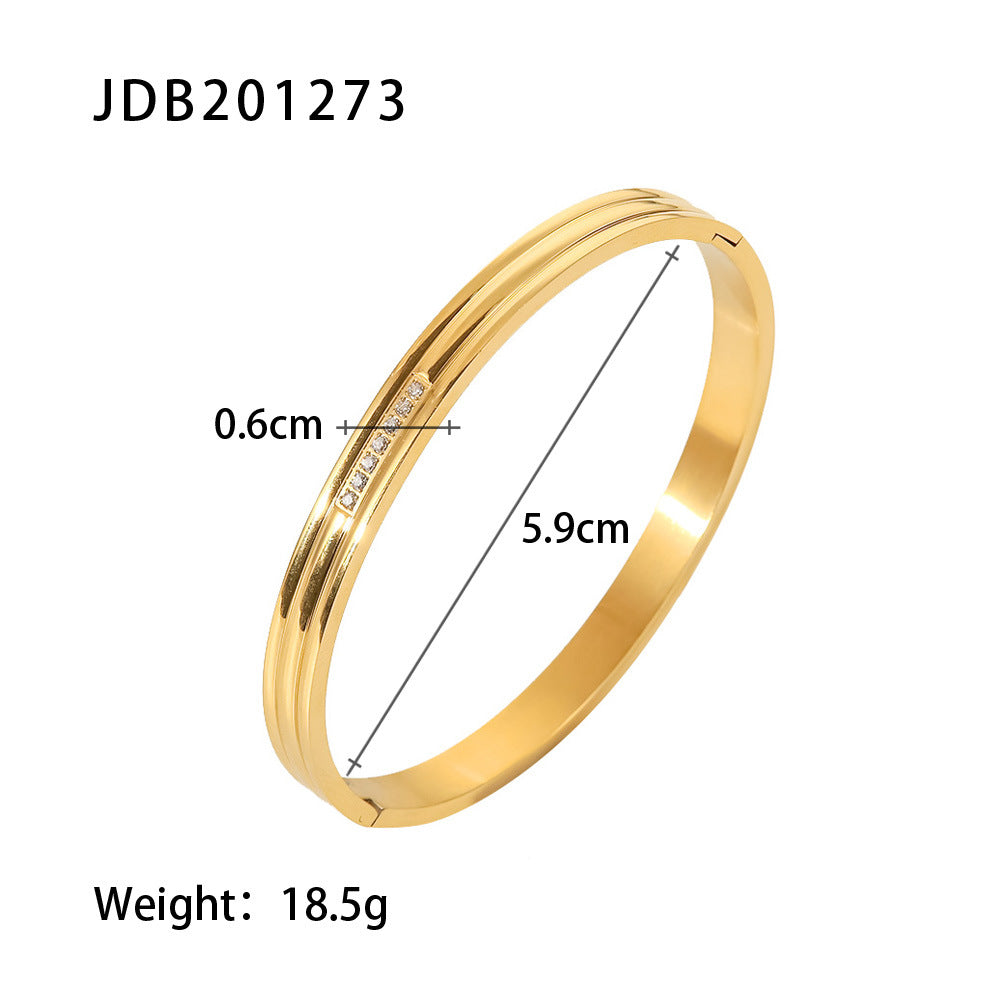 gold-plated-stainless-steel-bracelet with zirconia details