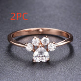 Cat Claw Rhinestone Ring Cute Statement Ring