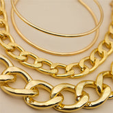 3 piece thick chain bracelet set