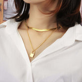 Stainless steel necklace geometric women&