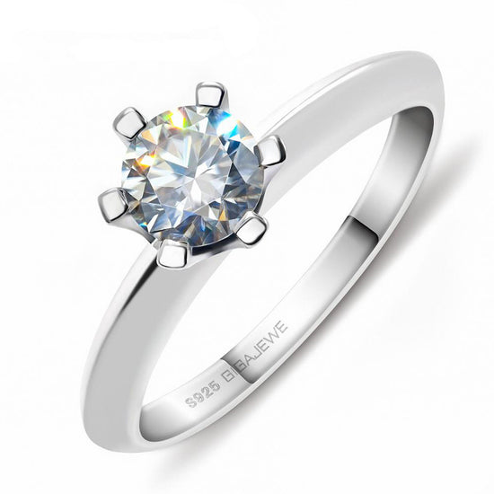 925 Silver Moissanite Ring colored jewelry