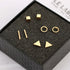 Geometric stud earrings square design gold