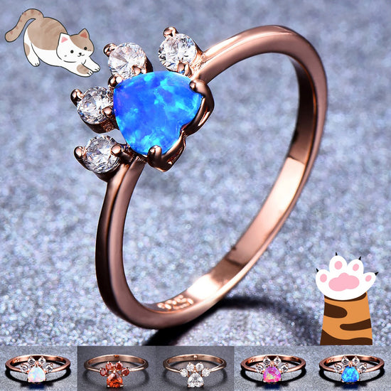 Cat Claw Rhinestone Ring Cute Fashion Jewelry