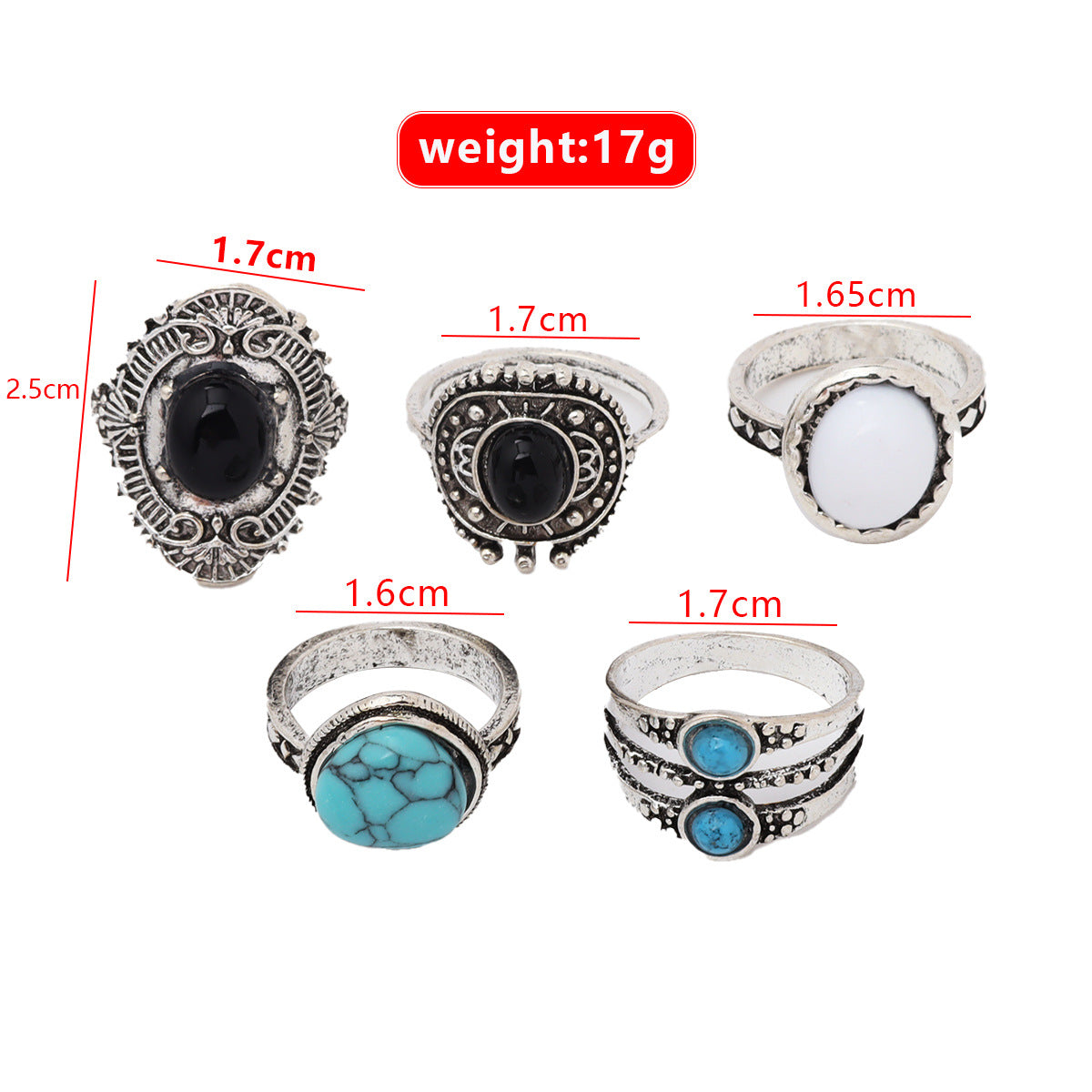 5 Piece Joint Ring Set Fashion Accessories