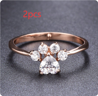Cat Claw Rhinestone Ring Cute Statement Ring
