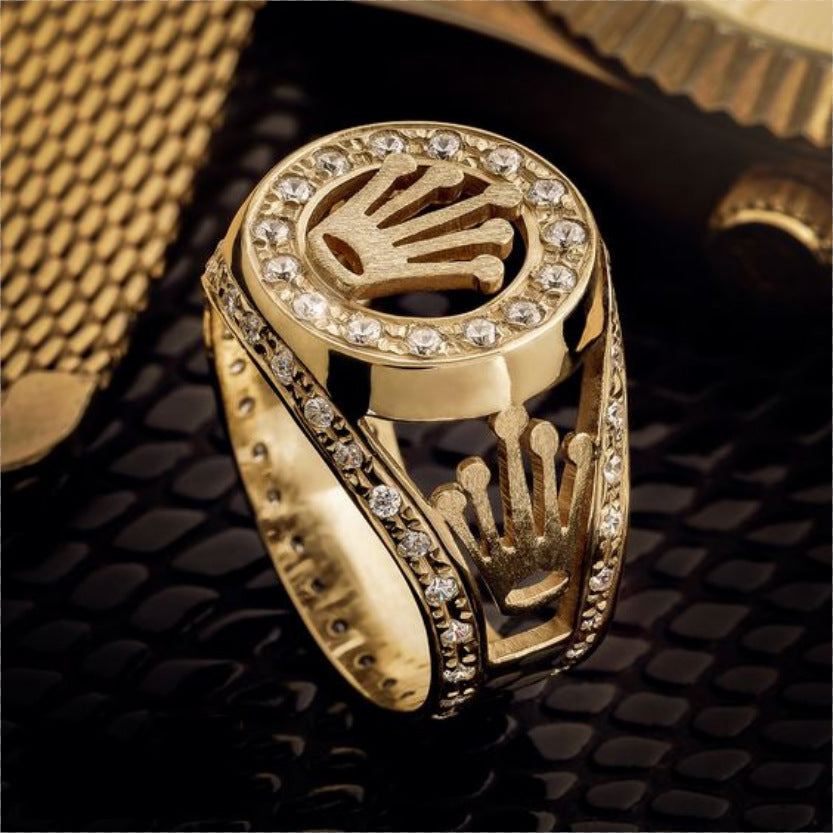 Rose Gold Crown Ring diamond fashion jewelry