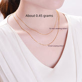 18K Gold Necklace for Women round-link chain