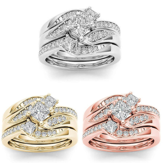 18K Gold Rose Gold Zircon Ring elegant jewelry