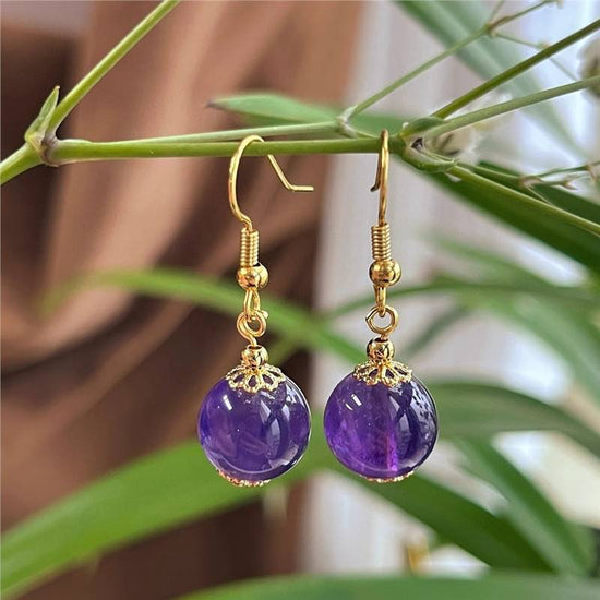Amethyst agate earrings with light luxury design for women