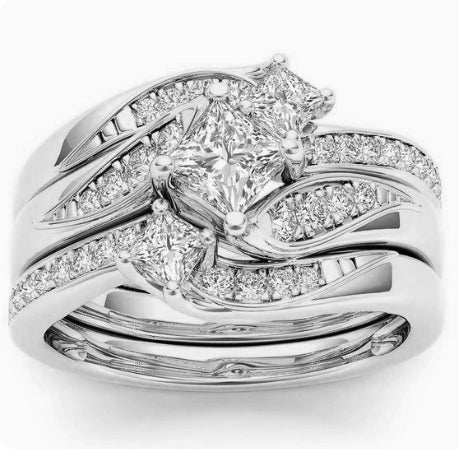 18K Gold Rose Gold Zircon Ring electroplated finish