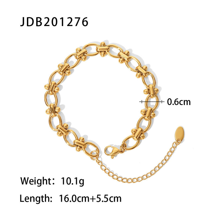 gold-plated-stainless-steel-bracelet with zirconia details